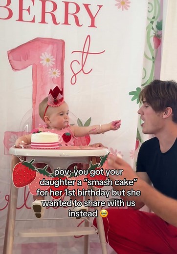 Smash Cake Surprise: Sharing Birthday Joy