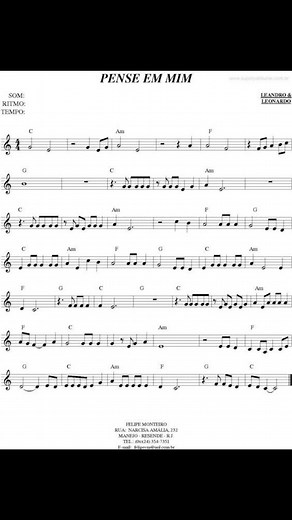 15K views · 113 reactions | “Pense em mim” sheet music  #piano #PenseEmMim #PianoSheet #instrumentalmusic #PianoLessons | The Keyz | Facebook