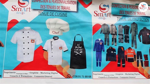 #pub 🟦 Smart Design : l’agence créative qui donne vie à votre marque. Nous vous proposons une large gamme de services professionnels : -Impression numérique et offset -Impression UV et 3D -Broderie numérique -Enseignes lumineuses -Formations, etc. 📍Nous sommes située à Cissin, non loin du lycée Ridwane 📞 Infoline : 226 01 71 68 68 Smart Design, les solutions de conception innovantes ! | BF1 TV