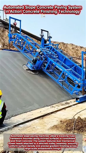 Automated Slope Concrete Paving System in Action 🏗️ Concrete Finishing Technology