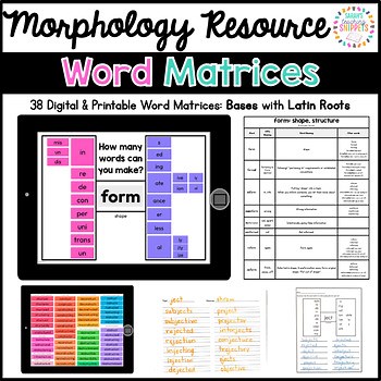 Word Matrix Morphology Latin Roots Science of Reading