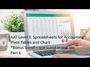 AAT Level 3 Spreadsheets for Accounting Pivot Tables Part 6