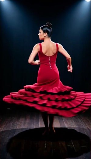 Stunning Flamenco Dance 💃 Elegant Red Dress Spanish Dance Performance