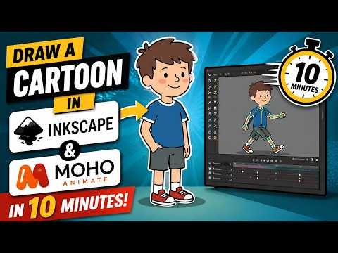 Draw a Cartoon in Inkscape & Animate in Moho in 10 Minutes