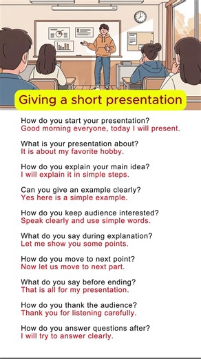 Giving a Short Presentation 🎤 | Useful English Phrases for Presentations 🗣️ #englishforbeginners