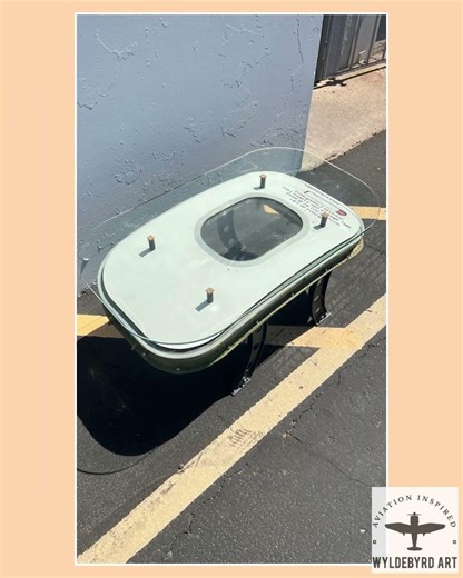Jet Airliner Aviation Glass and Aircraft Door Coffee Table