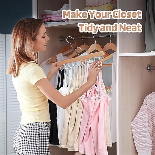 2 Pack Bra Hanger for Closet Organizer Premium Wooden Tank Top Hangers with 40 Foldable Hooks 360 Rotating Design Space Saving Storage for Tank Tops Bras Scarves and More 2025 - $19.99