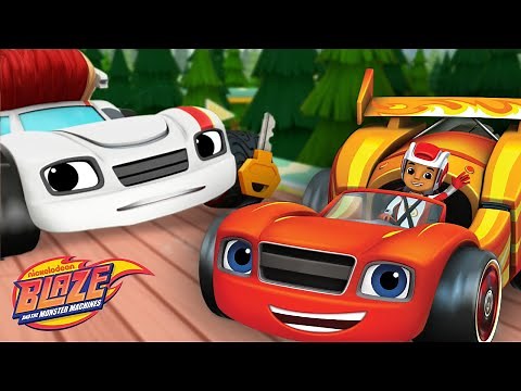 Race Car Blaze's Rescues & Races! w/ AJ & Speedrick | 10 Minutes | Blaze and the Monster Machines