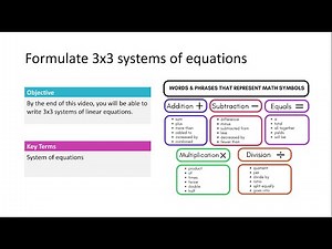 3.05 Formulate 3x3 Systems of Equations