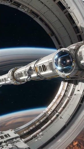 Megastructure Station 2090 — A Hyper Realistic Journey Near Saturn #SpaceStation #Megastructure