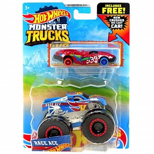 Hot Wheels Monster Trucks Race Ace Diecast Car (Crushed Die-Cast Car)