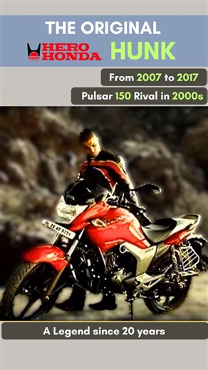 Akash Dixit on Instagram: "The OG Hero Hero Honda Hunk 🔥 A major Pulsar 150 rivals in the 2000s 🏍️ #reel #reelindia #reelsinstagram #herohunk #herohonda #herohondahunk #pulsar150 #cbz #cbzxtreme #herohondacbz #hunk150r #motorcycle #bike #bikestory #automobile In this video we have narrated the story of glorious 20 years of Hunk motorcycle brand that has ruled the world from 2006 to 2026 and is still very much alive. The motorcycle was first introduced in the year 2006, at that time Hero and Ho