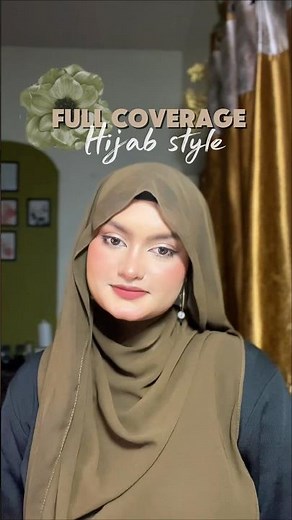 Full coverage hijab tutorial with earrings and necklace 🤩🫶🏻 #hijab #hijabtutorial