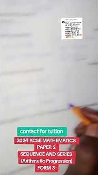 2024 KCSE Question 1 MATHEMATICS PAPER 2 SEQUENCE AND SERIES (Arithmetic Progression) FORM 3