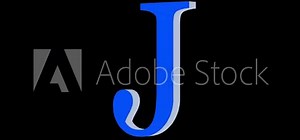 3d J letter logo loopable rotated blue color animation black background