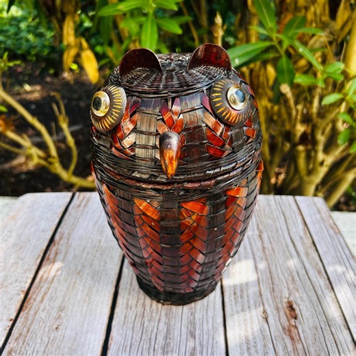 Handwoven Bamboo Owl Baskets, Nesting Set of 3, Boho Decor - Etsy