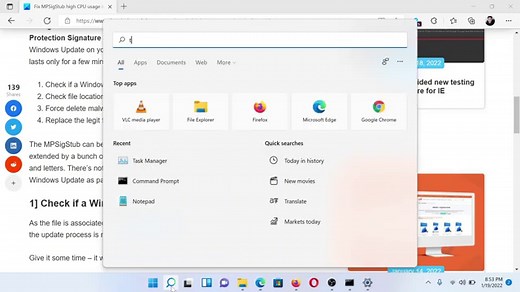 Fix MPSigStub high CPU usage in Windows 11