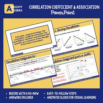 Correlation Coefficient & Strength of Linear Association PowerPoint