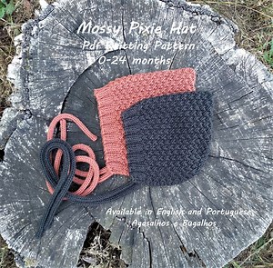 Mossy Pixie Baby Hat Knitting Pattern | PDF Knitting Pattern | 0-24 Months (english and Portuguese) - Etsy