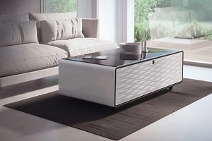 This coffee table triples as a fridge and Bluetooth speaker