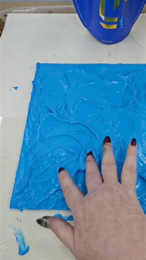 Gorgeous blue finger painting in textured art