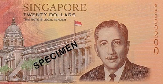 2019 Singapore 20 dollars commemorative banknote – Singapore Bicentennial - Numismag