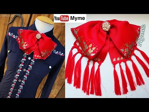 Charro bow with ribbon - Mexican bow - Three-color bow