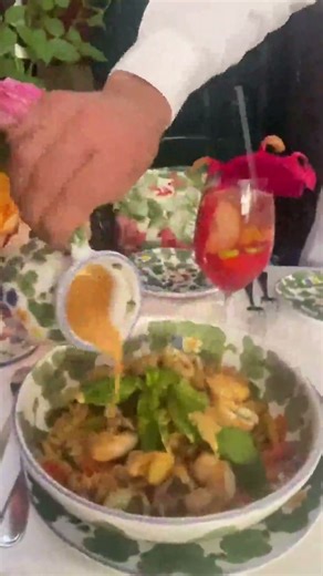 Homemade fusilli with shrimp, calamari and The Ivy pink sauce 💖