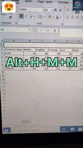 How to merge cell on Excel with shortcut key#explorewithroshan #excel #spreadsheetmagic