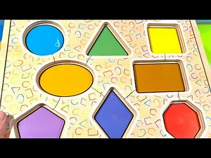 Learn Shapes & Colors for Kids! 🟢 Wooden Puzzle & Sensory Bin Shape Hunt Fun!