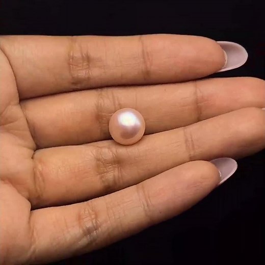 Fresh Water Pearl 10.4 mm Button/Rondelle Plain Cut VS Clarity Pink Color June Birthstone