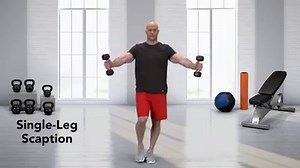 It's #WorkoutWednesday! This week we're demonstrating the Single-Leg Scaption from the NASM Edge app. Here is a shoulder stabilization exercise great for reinforcing scapular rhythm and control. Stand with optimal posture with a dumbbell in each hand and arms at the sides. Engage the core, and lift one foot directly beside balance leg. Maintaining optimal alignment, raise the dumbbells with straight arms at 45-degree angles and stop when the arms reach shoulder height. Stabilize, slowly lower ba