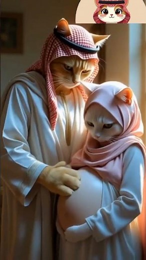 🐾 Cute Pregnant Cat Birth Story 🐾😻 💕 #cathabibi #cartoon #biral #cat #cathabibi #funny