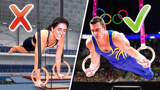 Girls attempt men's gymnastics stunts with mixed results