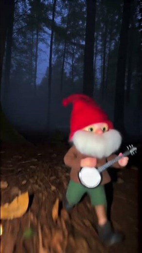 Caught a Forest Gnome playing Banjo! 🎅🪕 #Shorts #Gnome #Banjo #Funny