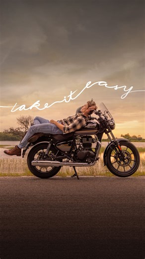 Royal Enfield on Instagram: "All new-colours. All-new features. The 2025 Meteor 350 brings back unhurried journeys and undemanding motorcycling. No pointless baggage. No unusable horsepower. Just perfect geometry, ample torque, and a whole lot of horizon. #TakeItEasy #Meteor350 #CruiseEasy #RoyalEnfieldCruising #RoyalEnfield #RidePure #PureMotorcycling"