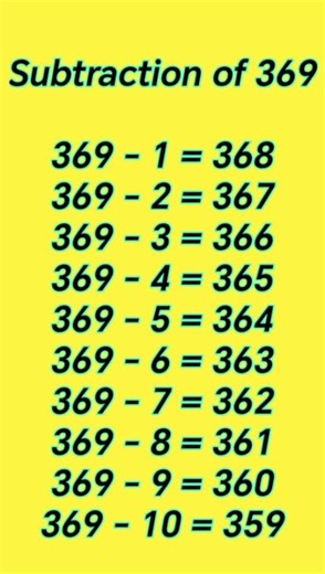 Subtraction of 369