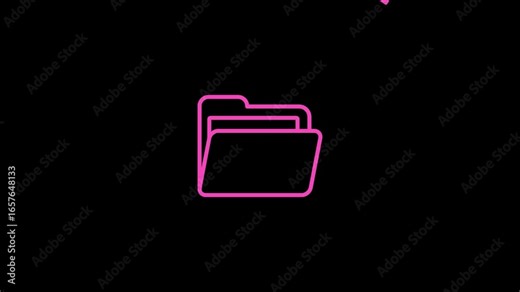 Pink Folder icon animated video. simple folder icon. 4k video file icon. Digital folder transfer file in cloud