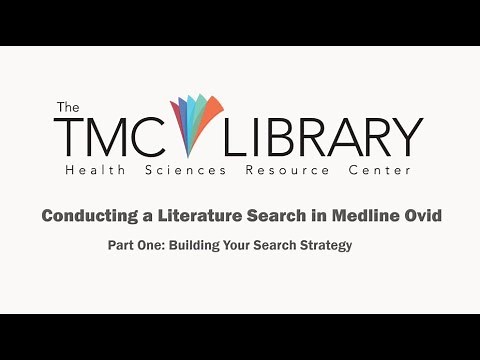 Medline Ovid Literature Searching - Part 1