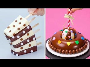 🤎🤍❤️ 1000+ Easy & Yummy Cake Tutorial Amazing Chocolate Glazed Heart Cake & Ice Cream Ideas