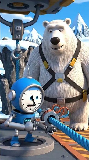 Robot Clock and Polar Bear at Crater Line | Rescue