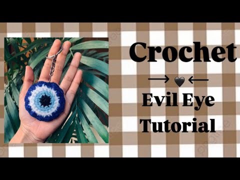 Easy crochet evil eye keychain🧿(easy & quick tutorial)