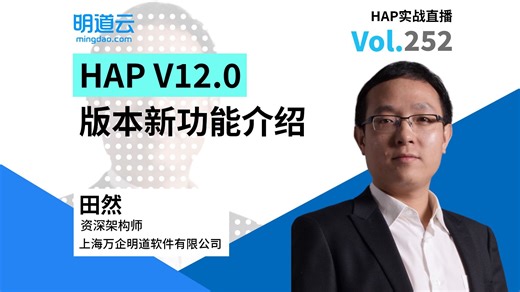 HAP实战直播第252期《HAP V12.0 版本新功能介绍》