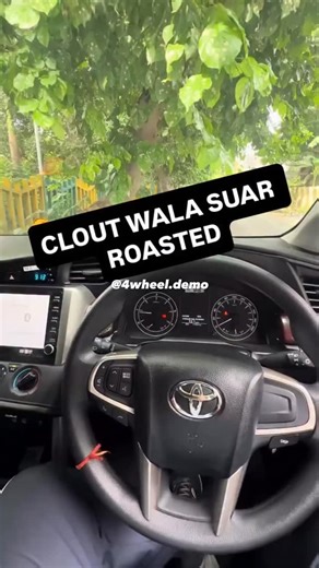 DEMO MEENA on Instagram: "Comment your POVs✍🏻 Disclaimer:👇🏻 This video is not about hating the Fortuner or Innova. It’s about a pig-minded person who blindly chases clout using his car while spreading hate toward others. Fortuner and Innova forever 💀🤙"
