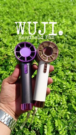 WUJI Handheld Fan 100 Speed Levels in Classy Beige and Violet