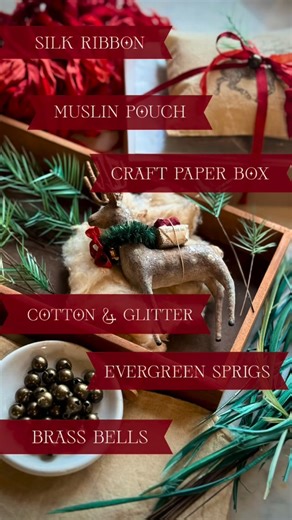 Lisa Waring on Instagram: "✨🌲♥️Save this post for Simple & Beautiful Gift Packaging Ideas♥️🌲✨ I spent yesterday making little goosefeather evergreen sprigs to top my reindeer kits. As I was making them I was thinking how pretty everything looked together, and how the materials that I used are something that I go back to again and again not only for packaging my kits, but also for gift giving. Many of you have asked me over the years about the different elements, so I decided to break it down h