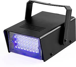 ENUOLI Mini LED Strobe Light Blue Color with 24 Super Bright LEDs Variable Speed Control for Christmas Clubs Stage Light Effect DJ Disco Bars Parties Halloween (Blue Color)