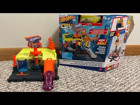 Hot Wheels Downtown Express Car Wash Playset - Unboxing, Demonstration, and Review