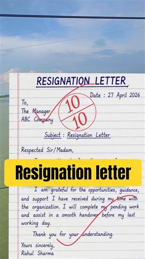 Resignation letter Writing Format | Full Marks (10/10) Easy Guide | What Score Would You Give?