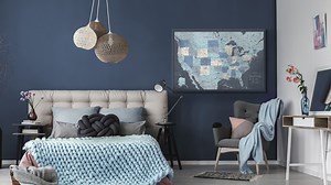 Watch Push pin map of United States | USA Canvas | Navy color on Amazon Live